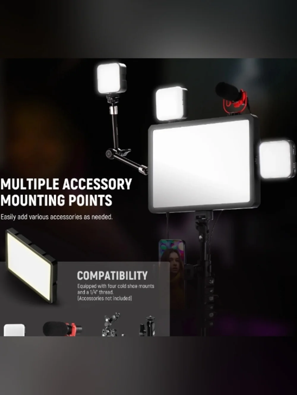 NEEWER BP300 2-Pack Bi-Color LED Video Light Kit - NIB Factory Sealed (Pro Kit)